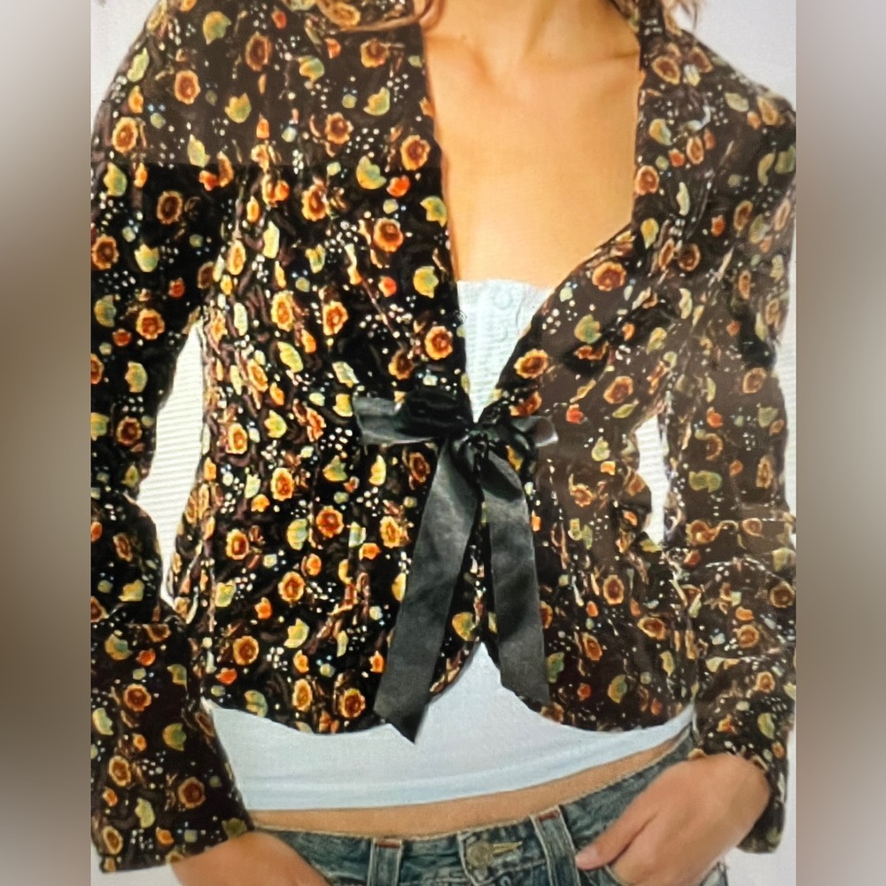 Free people unique floral velvet blazer